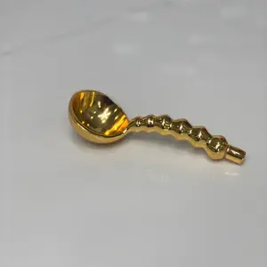 GOLD GILDED BEADED SPOON