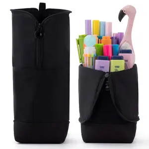 Foldable Standing Pencil Pen Case with Compartments Large Capacity Pencils Pouch Bag School Aesthetic Supplies for Girls Boys Adults