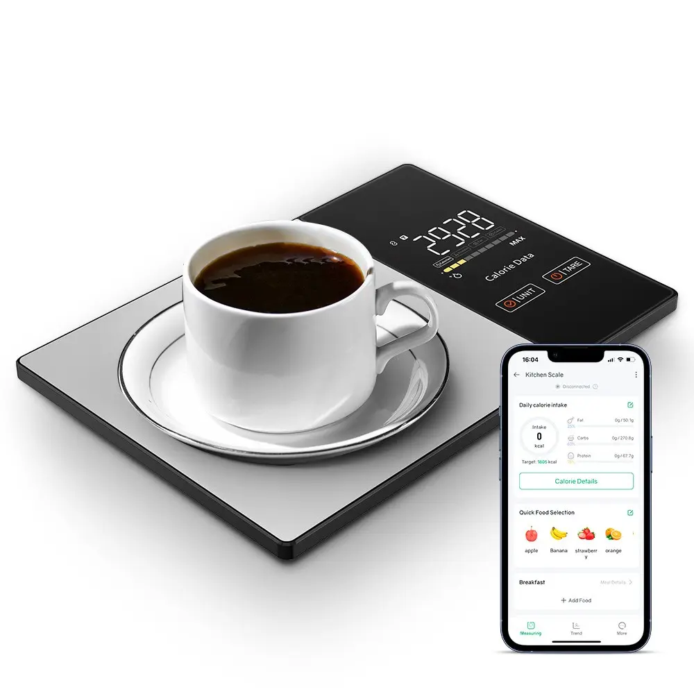 Smart Nutritional Food Scale with LED Display, APP Tracking Calories Fat Carbs Protein, High Precision Digital Kitchen Scale, Food Weight Scale