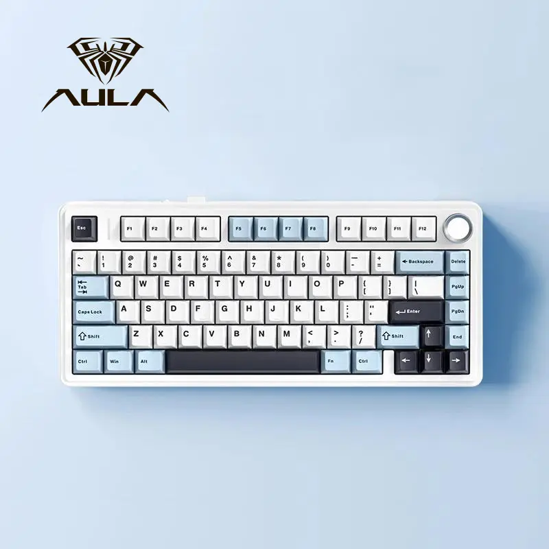 AULA F75 Wireless Mechanical Keyboard, USB Charging RGB Backlight Wireless Keyboards, Gaming Keyboard for Gaming, Office, Multimedia Roller Key, Gift for Friend, Gaming Accessories