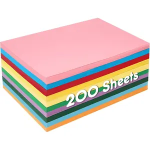 200 Sheets Construction Paper, Colored Cardstock Bulk 10 Assorted Colors, Card Stock Paper for  Teacher, School Supplies Classroom  Have,180GSM