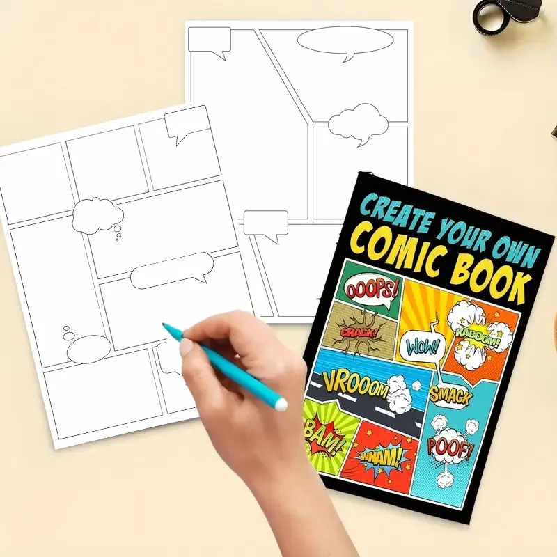 Create Your Own Comic Book Creative Hand Account Book, DIY Comics Journal, Personalized Storytelling Notebook, Art Sketchbook