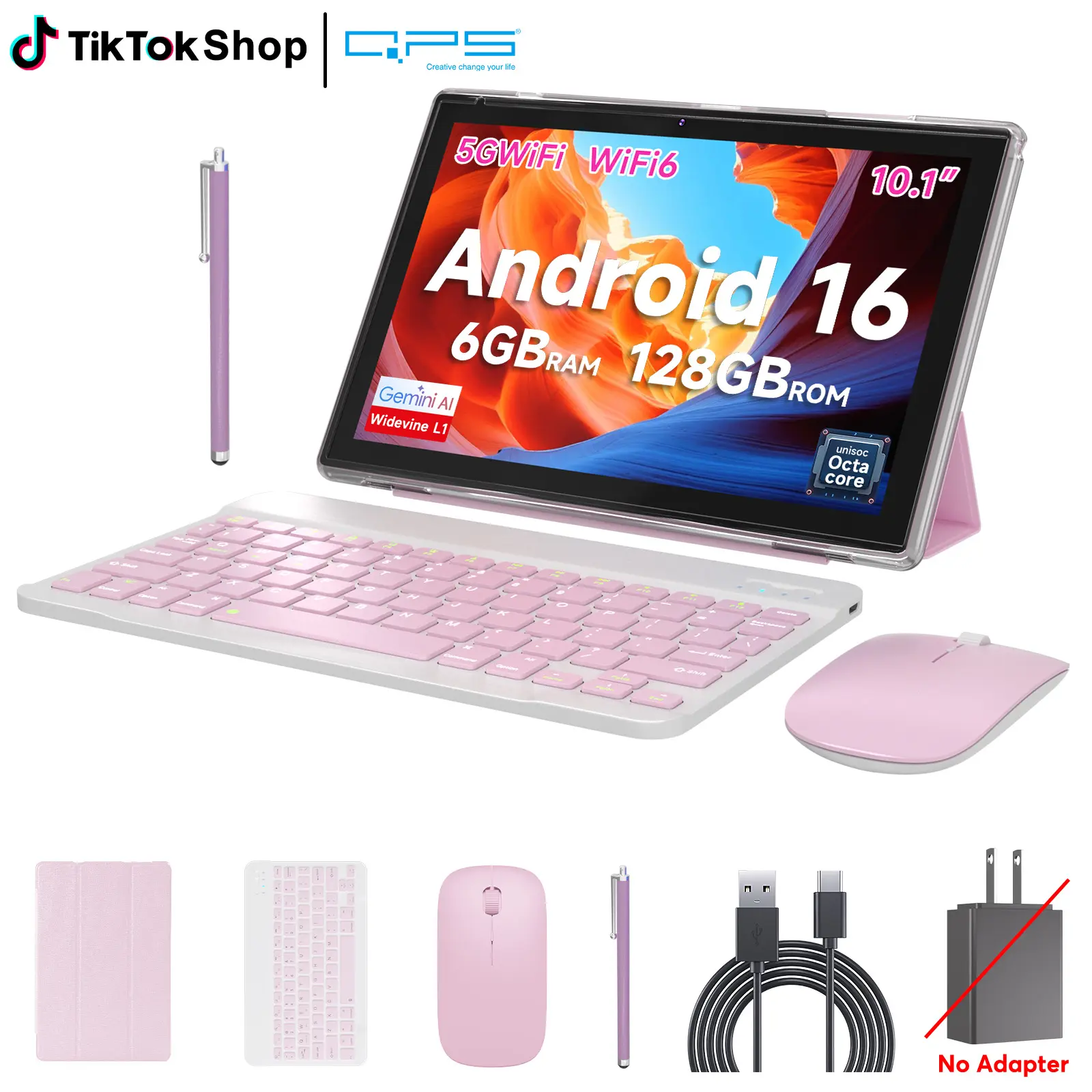 PEICHENG 2026 Android 16.0 Tablet with 10.1" IPS Display 20GB 6+14 RAM 128GB ROM (1TB Expandable Max) Octa-Core 2.2GHz,GMS Certified,WiFi6 5G & BT5.0 Tablet bundle  Perfect for Work and Play FathersDayGift SummerFinds DealsForYouDays