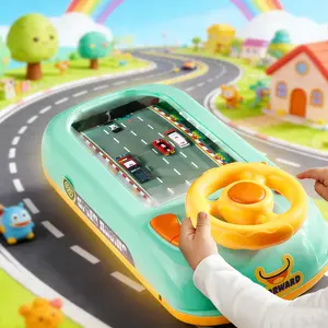 Car Racing Fun Toy, Musical Steering Wheel RacingCar Toy for Kids, Toddler Interactive Driving RacingCar Game Toy Learning Reaction Skills