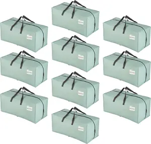 Moving Bags 10 Pack with Backpack Straps Heavy Duty Alternative Moving Boxes Large Storage Totes for Dorm Room Essentials with Zipper Organizer