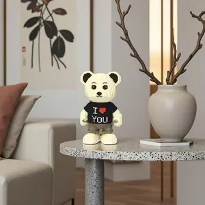5500pcs Lucky Bear 3D Puzzle, Interlocking Puzzle, DIY Construction Puzzle, Creative Room Decor, Birthday/halloween/festive Gift, DIY Craft, Lightweight Statue, Home Decoration