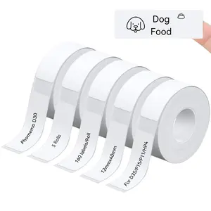 Thermal Label, 5 Rolls/set Adhesive Label Paper, Label Tape Suitable for P15 D35 Label Tape P11 Tapes HP4 Label, Office Stationery & Supplies