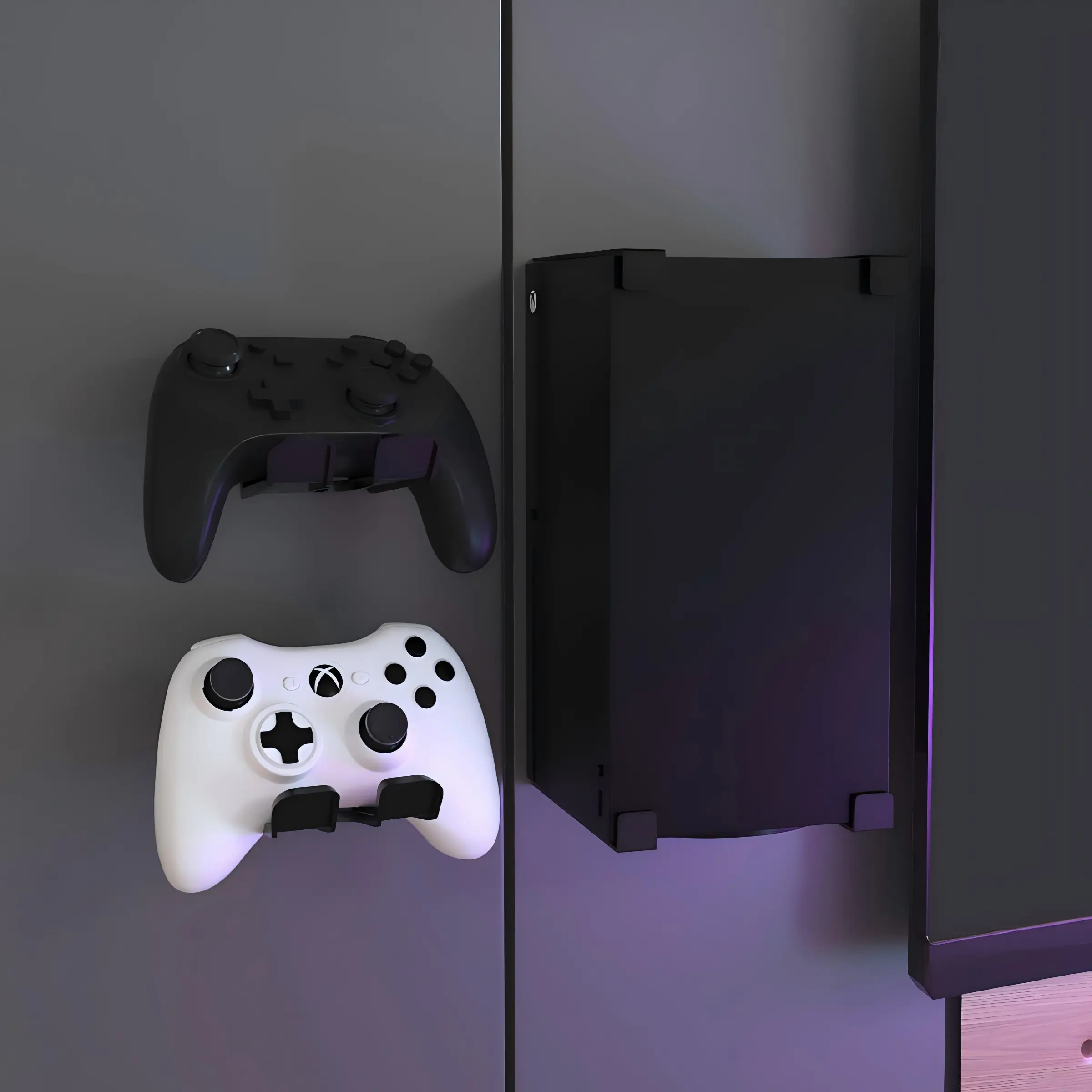 Sturdy Xbox Series X Console Stand, Space-Saving Wall Mount & Under Desk Installation, Secure Game Host Storage Rack, Gaming Console Accessories, Gaming Stuff