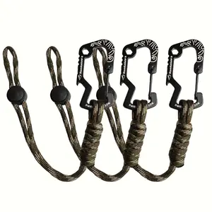 3/6pcs Anti-Lost Keychain, Handmade Woven Paracord Chain, Outdoor Fishing Tool, Multifunctional Buckle with Rope, Suitable for Backpackers, Travelers, Ideal for Holidays, Exquisite Gift