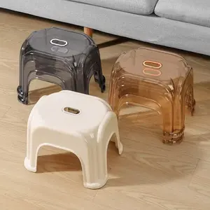 Square Bathroom Shoe Stool, Stackable Non-Slip Stool, Thickened Living Room Toilet Seat, Home Use Bath Chair