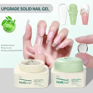 20g Solid Sticker Adhesive Gel Nail Glue, 2 Boxes Solid Nail Tips Gel, Nail Art Decoration Supplies, Acrylic Nails Gel, DIY Nail Art Tool Gel for Women & Girls