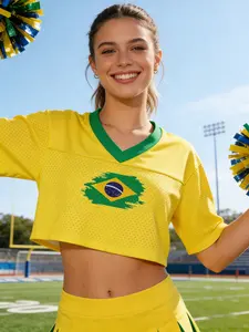 Brazil soccer jersey #11,women's World Cup Soccer Jersey Breathable Short Sleeve Football Shirt Casual Athletic Fan Edition Sportswear Top ice hockey/soccer/baseball/rugby, women's trendy and sexy T-shirts, women’s short tops, versatile and fashionable