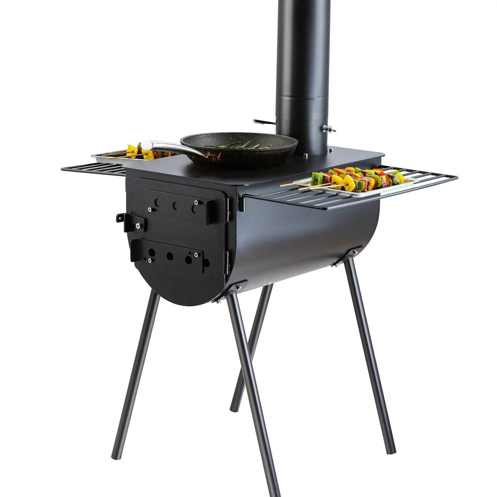 Portable Wood Burning Stove with Chimney Pipes