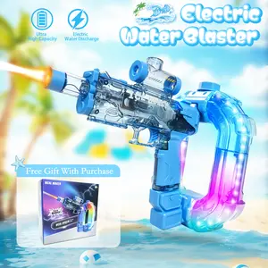 Ultimate Battle Powerful Electric Water Gun,Hydro blaster,Automatic Squirt Gun with Glowing Realistic Muzzle 700cc High Capacity, Up to 32 FT Range, Birthday Gift for Senior Assassin,Outdoor Summer Party Toy for Adults &Kids Toys for Father’s Day