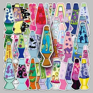 Lava Lamp Design Sticker, 50pcs/set Colorful Cartoon Lamp Sticker, Creative Decorative Sticker for Car Bike Luggage, Sticker for Cars, Car Stickers, Car Vehicle Decoration