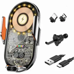 Wireless Car Charger Mount, 66W Fast Magnetic Charging and 360-Degree Rotation °   Smart Air Outlet Rotating Car Phone Holder Automatic Clamping Installation Wireless Charging Compatible with Most Smartphones infrared sensor gift