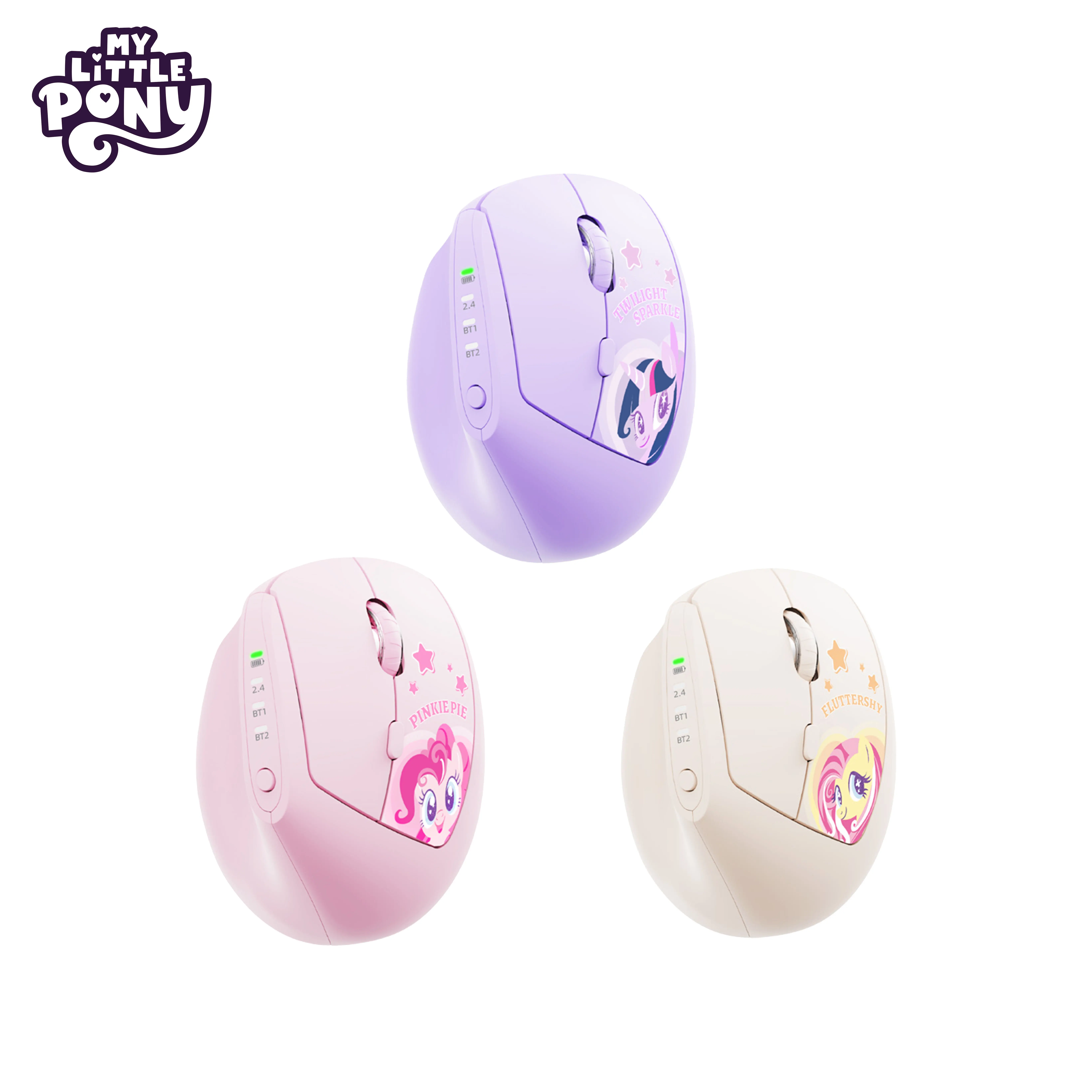 My Little Pony MLP-VM01 Dual‑Mode Wireless Mouse — 2.4G + Bluetooth, Ergonomic Vertical, Quiet & Gift‑Ready