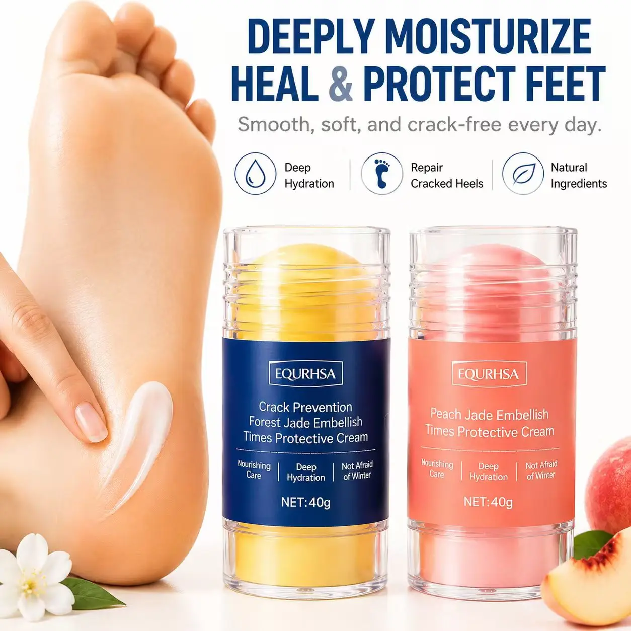 Buy 1 Get 1,Foot Care Cream,Anti Cracked Foot Cream,Moisturizing,Anti Crack,Softening and Nourishing Cream for Dry,Cracked Feet,Remove Dead Skin and Moisturize Dry Skin Hydrating Daily