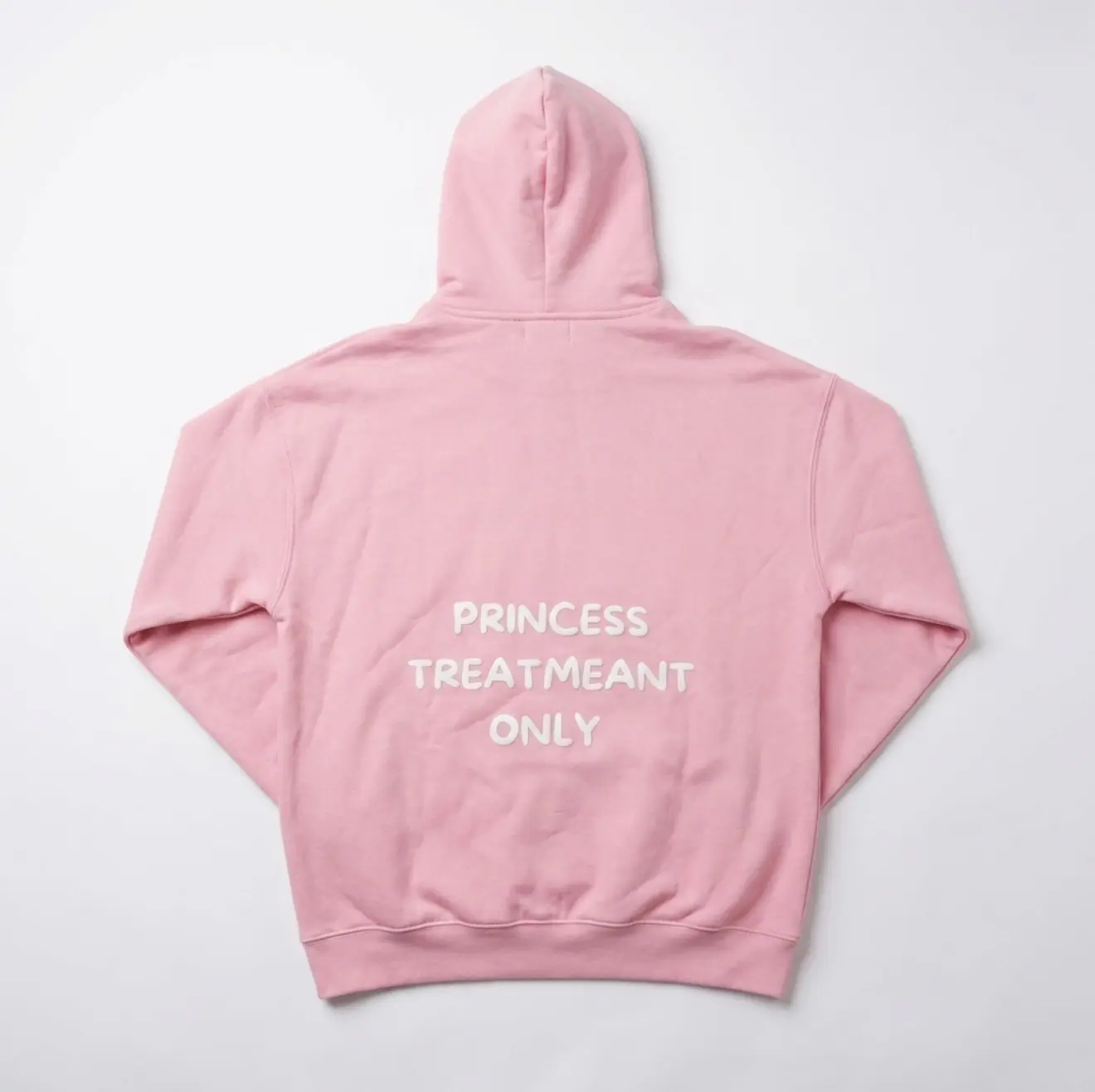 Women's Oversize Blush Pink Hoodie - Fama House, Casual Long Sleeve Fit Sweatshirt with Princess Theme, Pairable with Joggers