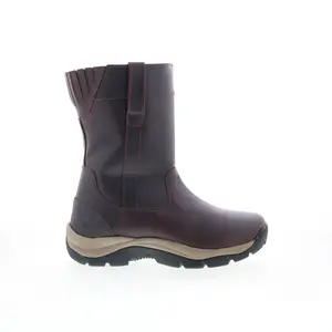 Jama Old West MB2064 Mens Brown Wide Leather Zipper Casual Dress Boots