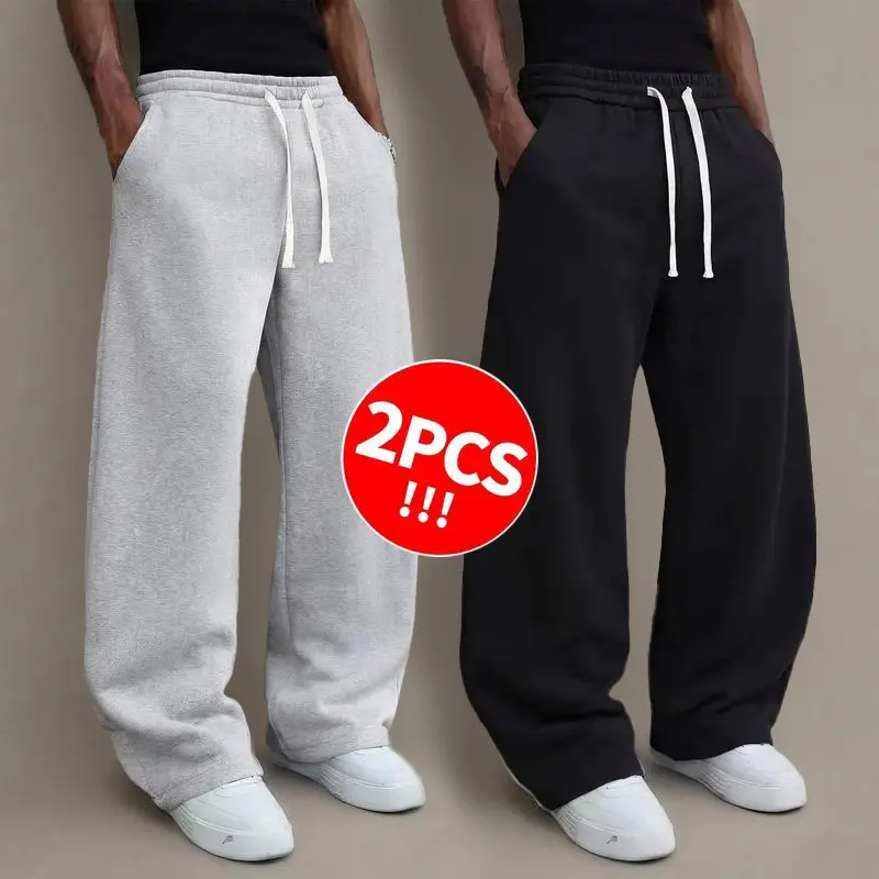 2-pack; Men’s knit long pants for autumn/winter, comfortable and warm. Available in 2-pack and single item options.