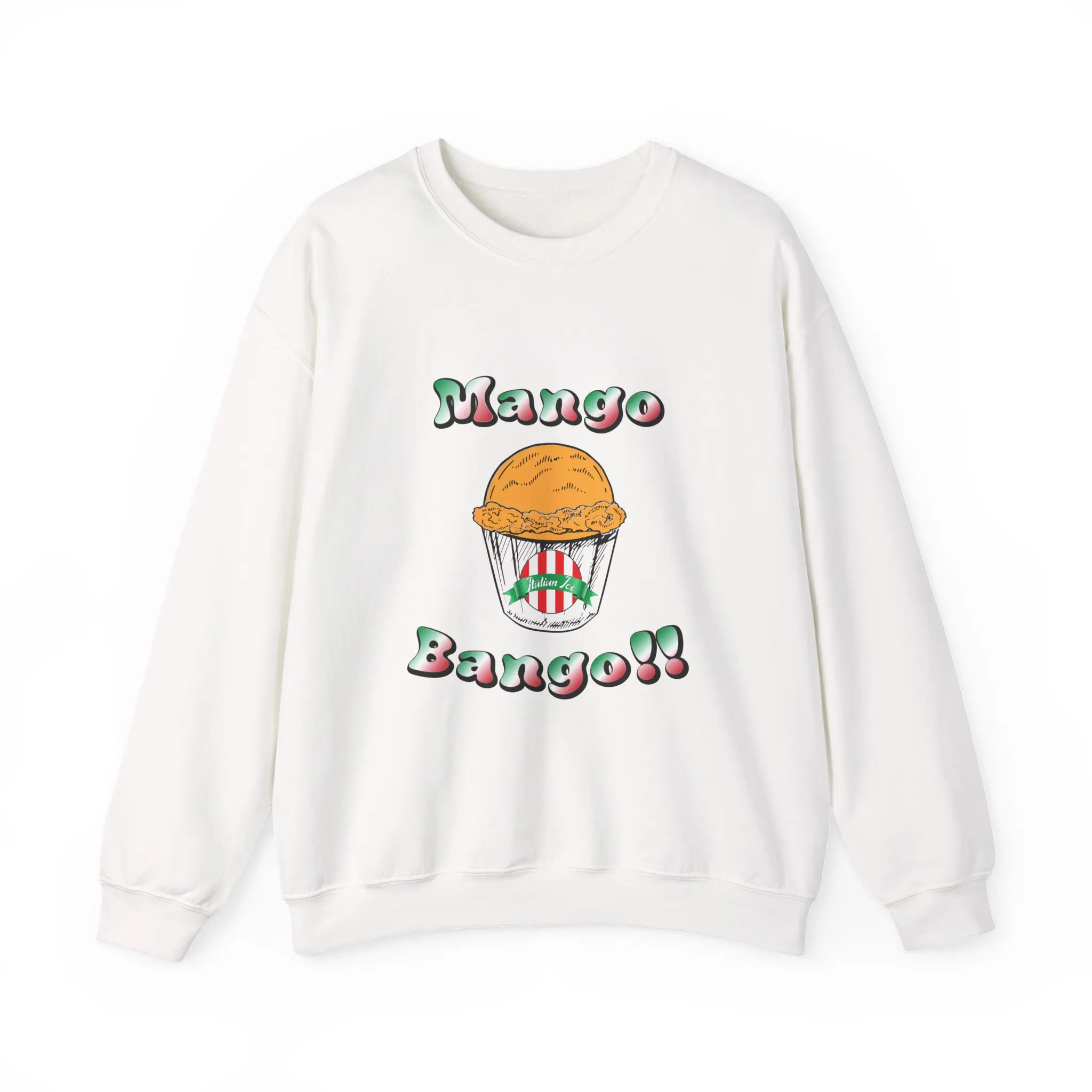 Mango Bango Brooklyn Mike's Italian Ice Cozy Unisex Crewneck for Women & Men Fabric Fit Soft Fleece Ribbed Collar Coney Island Vibes Everyday Wear
