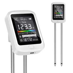 Joywink 6-in-1 Soil Moisture Meter with pH, Nutrient, Sunlight, Temperature & Humidity | Multi-Function Tester for Garden, Lawn and Indoor Plants | Factory-Permanent Calibration