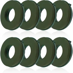 8 count Floral  Rings 6 Inch Round Floral Wet  Ring Flower Arrangement Kit for Florist Wedding  Decoration, Green
