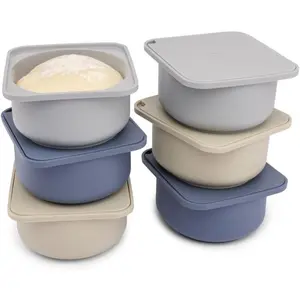 Pizza Dough Proofing Silicone Containers with Lids Pizza Making Accessories Set of 6 Multi Blue Original Size for Making 12" Pizzas