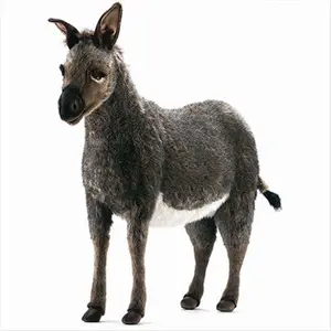 212 MAIN Hansa Toys Ride-On Donkey - Grey and White, Animal, Soft, Stuffed, Realistic Eyes, Reinforced Back (Cat Toy)