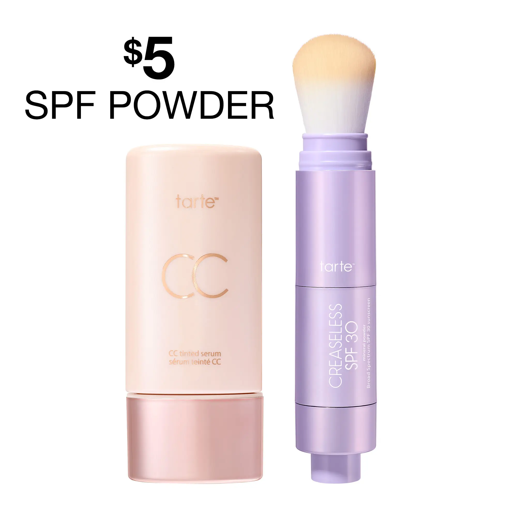 tarte summer skin essentials - CC color-correcting tinted serum + creaseless setting powder