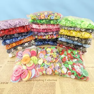 Colorful mixed resin buttons DIY handmade creative buttons, material by the pound, 300 grams