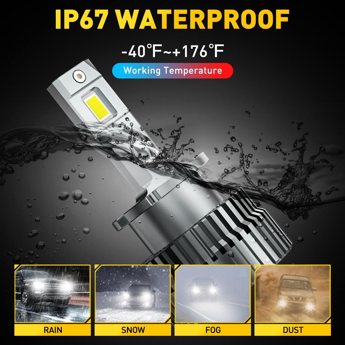 D4S D4R D4C AUXITO D4S/D4R LED Headlight Bulb Replace HID Xenon Super White 6500K Conversion Kit 60000LM