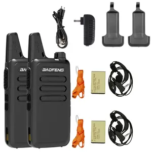 2 Packs BAOFENG T20 Mini Portable Walkie Talkie UHF400-470MHz 16 Channel Ham Radio Long Range for Hotels/ Restaurants/ Camping/ Parent-child Activities