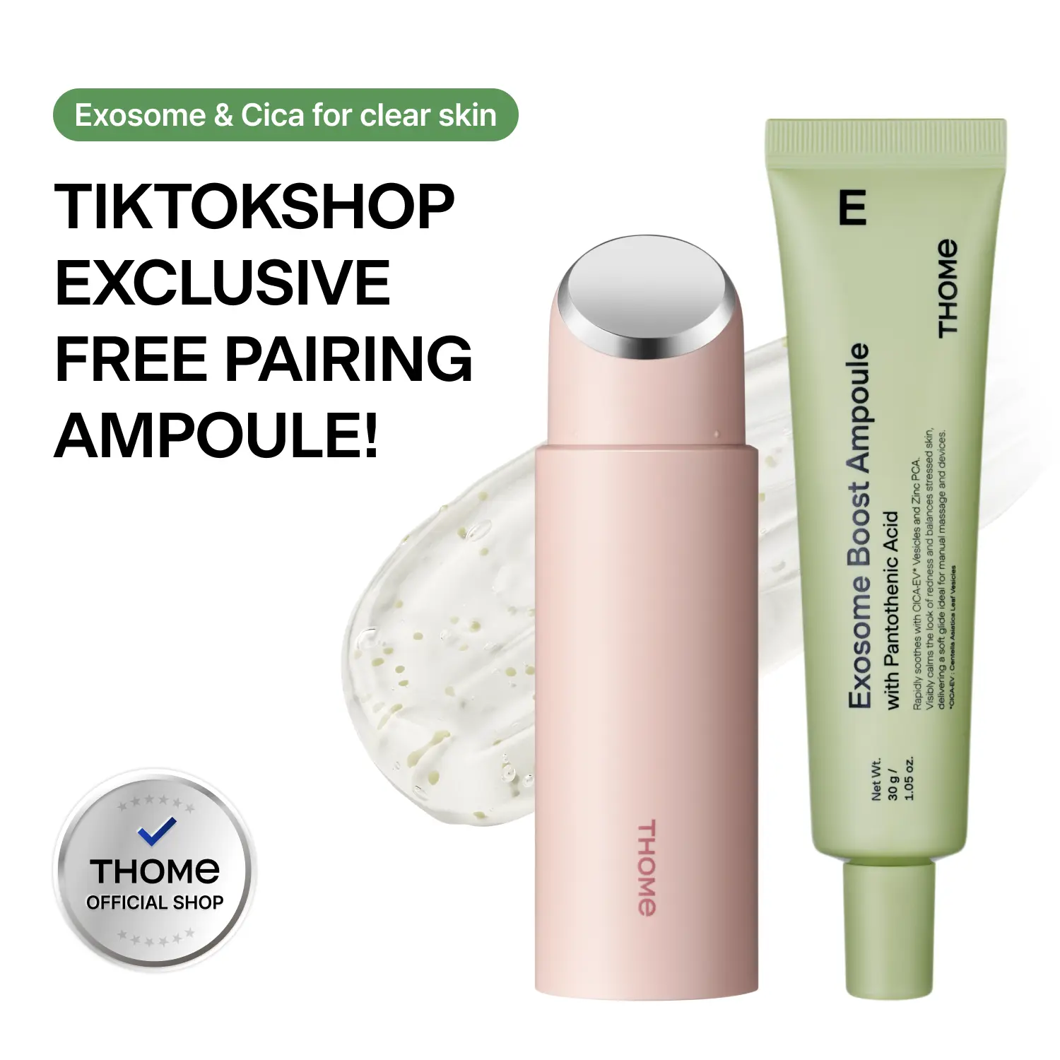 [THOME][Twenty up] Clear Skin Duo Exclusive Set - Facial Skincare Device + FREE Exosome Ampoule for Blemish-Prone Skin, Nighttime Routine Tool for Soothing Radiant Complexion