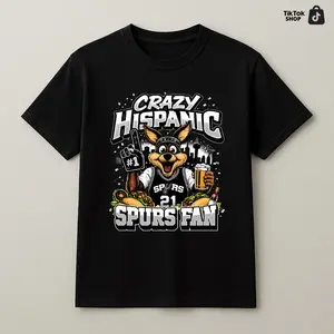 Crazy Hispanic Spurs Fan T-Shirt Funny San Antonio Basketball Shirt Beer Taco Fiesta Sports Fan Tee