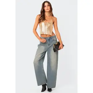 Braya Washed Low Rise Baggy Jeans