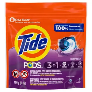 Tide PODS Laundry Detergent, Spring Meadow Scent 8 pacs (2 Pack)-