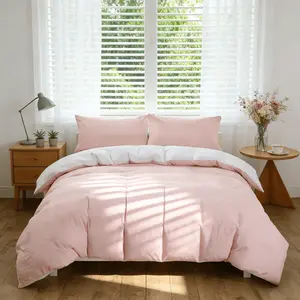 Three-Piece Full Cotton Printed Bedding Set, Soft Bedding Sets, Comfy Bedding Set, Plain Fleece Comfortable Breathable Duvet Cover and Pillowcase Set