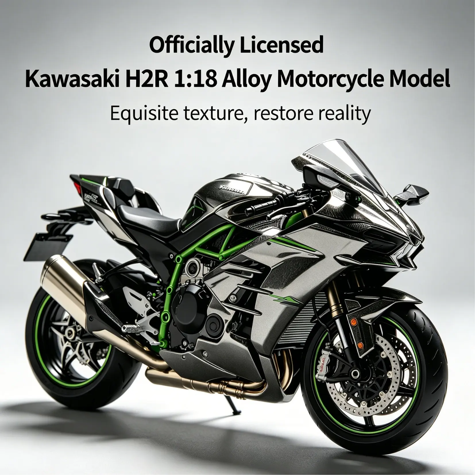 Kawasaki H2r Alloy Model, 1:18 Scale, Authentic License, Restore, Reality, Texture, Motorcycle Collectible, Birthday Gift, Desk Decor, Stress Relief Toy