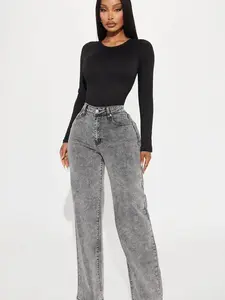 Make It Worthwhile Wide Leg Jeans – Grey | Women’s High-Waist Relaxed Fit Denim