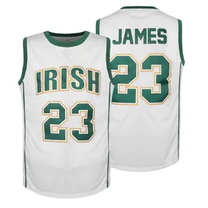 Basketball Sleeveless Stitched Jersey Irish Lebron James #23 Men Women New Size Gift For Basketball Fan HighSchool Sports Clothing Workout Tops