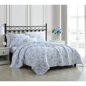 Laura Ashley Walled Garden Blue Twin Quilt-Sham Set