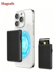 Slim Magsafe-Compatible Card Wallet, RFID Blocking Pop-Up Card Holder, Magnetic Back Pocket Organizer for iPhone Users, Secure, Lightweight & Stylish Design