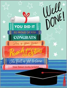Graduation Greeting Card - Happy Grad Books