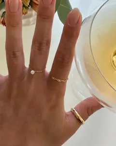 14k Solid Gold Bare Anchor Ring