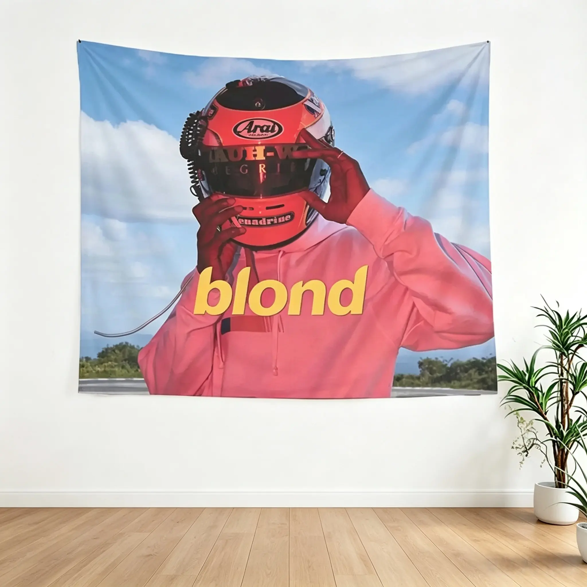 Frank Ocean Blond Album Racing Tapestry, Minimalist Polyester Lightweight Decorative Wall Hanging Backdrop, Bedroom College Dorm Home Decor Gift (60x51 in)