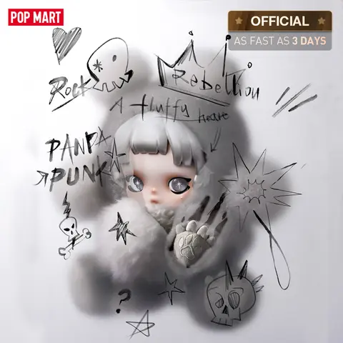 POP MART θ SKULLPANDA Punk Panda Plush Doll
