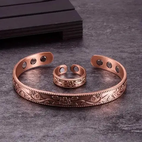 Vintage Cuff Bangle & Ring Set, Bracelet Ring Set, Elegant Jewelry & Jewellery Set, Fashion Creative Jewelry for Party, Daily Clothing Decor, Trendy All-match & Exquisite Jewelry for Birthday Gift