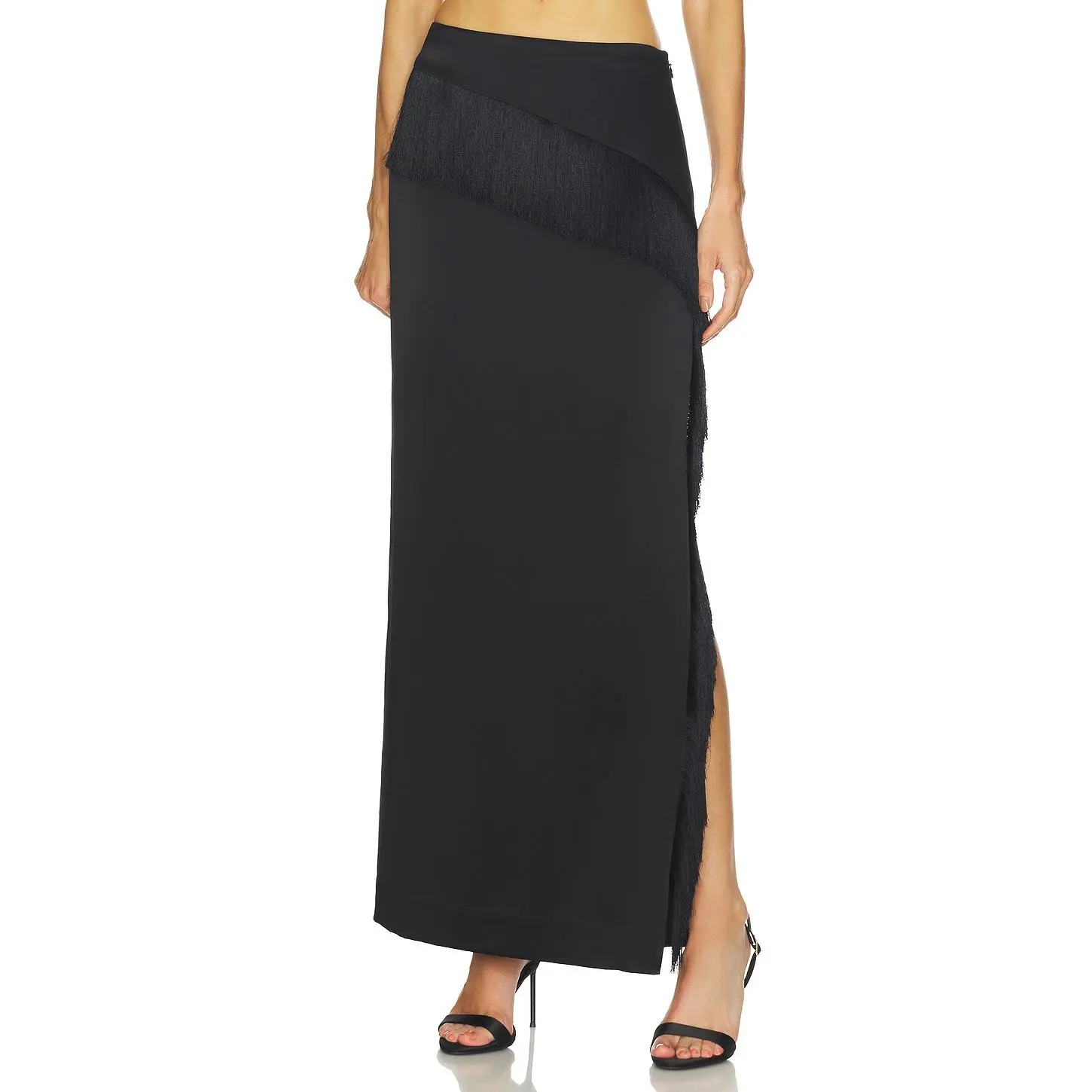 SRG Sandra Silk Skirt in Black